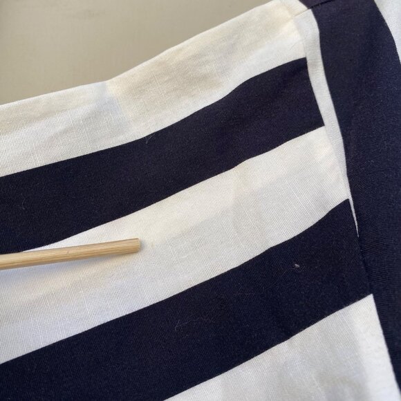 Norma Kamali Vintage 1980s 80s Pleated Stripe Dress Black White - Picture 10 of 10